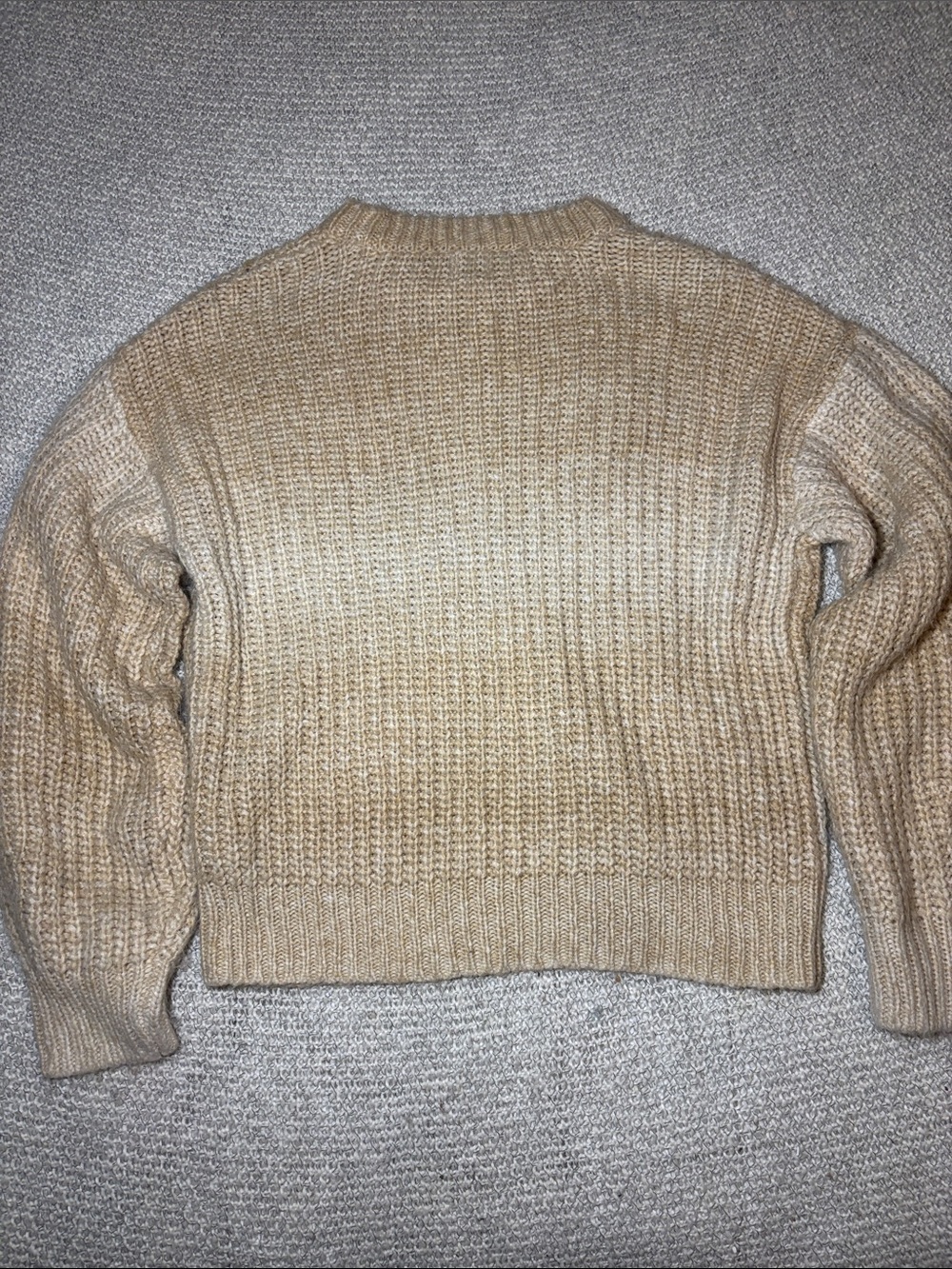 A New Day Beige Chunky Ribbed Knit Crewneck Sweater - Size M - Picture 9 of 13